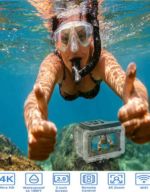 Load image into Gallery viewer, 4K Waterproof All Digital UHD WiFi Camera + RF Remote And Accessories
