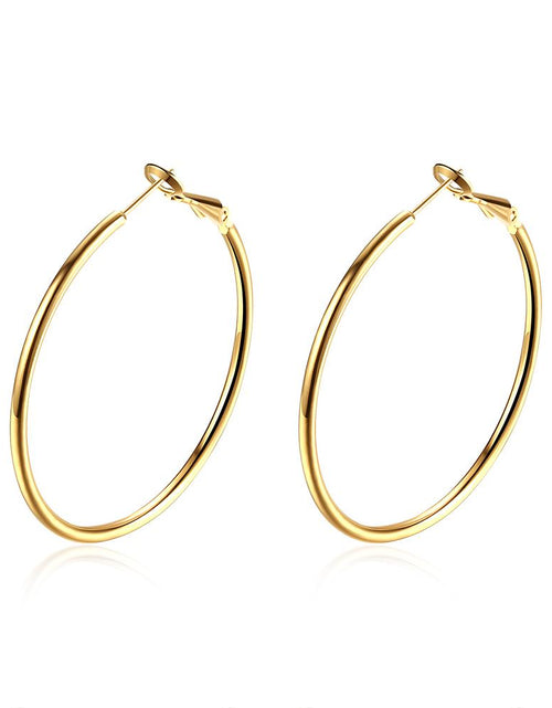 Load image into Gallery viewer, 42mm Round Hoop Earring in 18K Gold Plated
