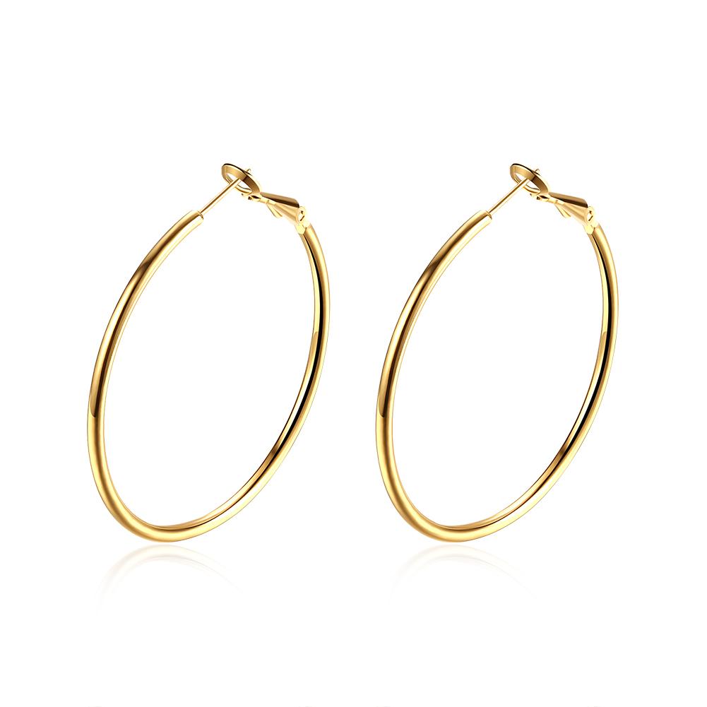 42mm Round Hoop Earring in 18K Gold Plated