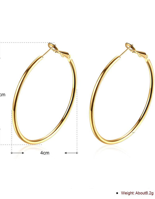 Load image into Gallery viewer, 42mm Round Hoop Earring in 18K Gold Plated
