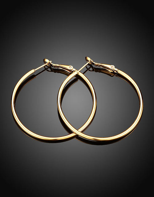 Load image into Gallery viewer, 42mm Round Hoop Earring in 18K Gold Plated
