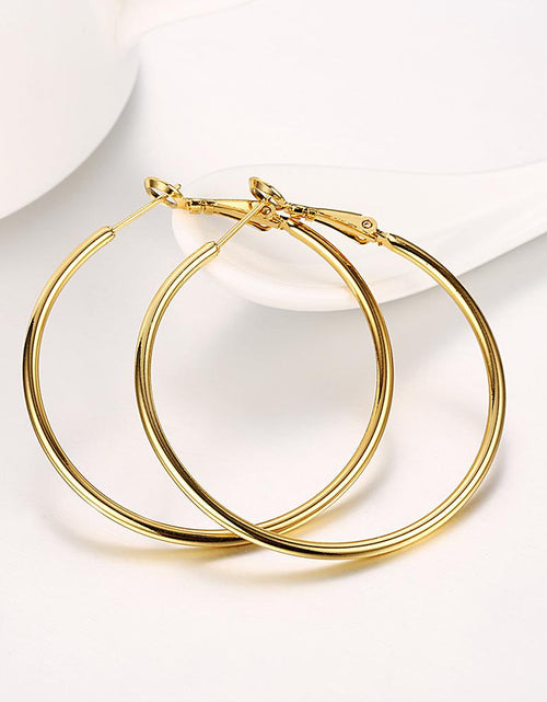 Load image into Gallery viewer, 42mm Round Hoop Earring in 18K Gold Plated
