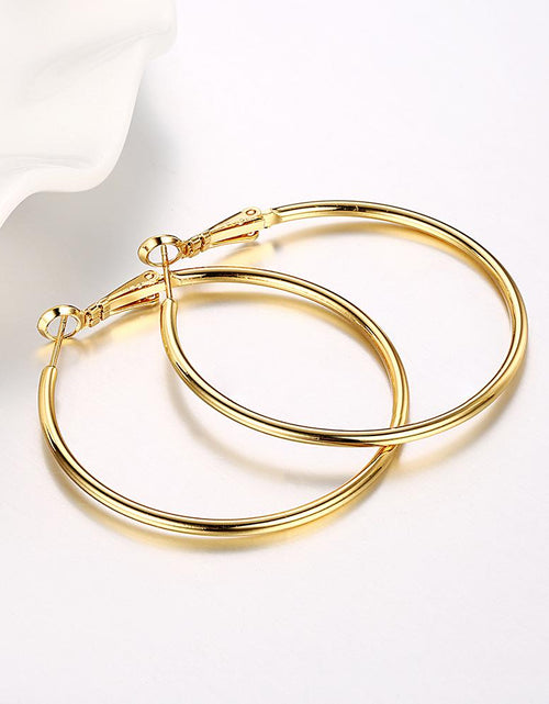 Load image into Gallery viewer, 42mm Round Hoop Earring in 18K Gold Plated
