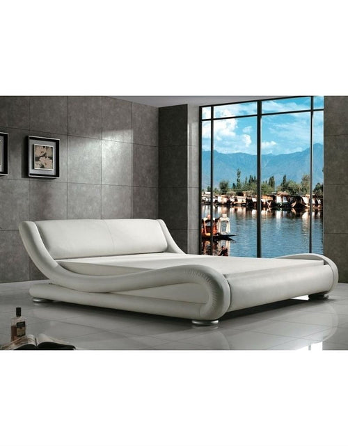 Load image into Gallery viewer, Queen Modern White Platform Bed
