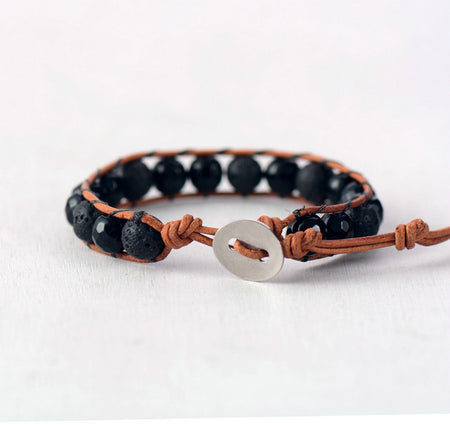 Arcadia Lava Leather Bracelet