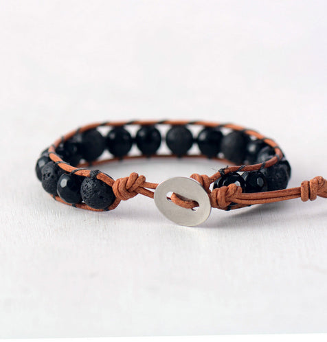 Arcadia Lava Leather Bracelet