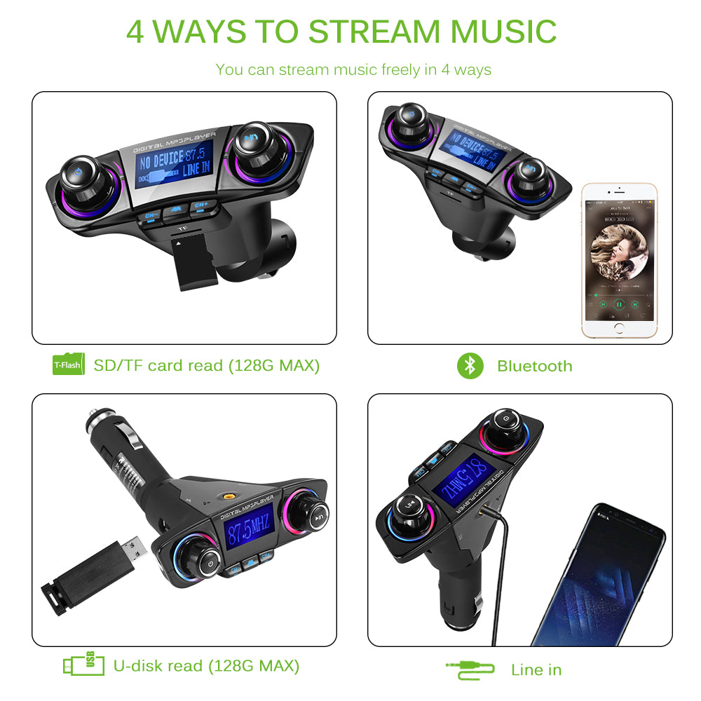 Blue Tooth Car FM transmitter MP3 Player Audio Receiver