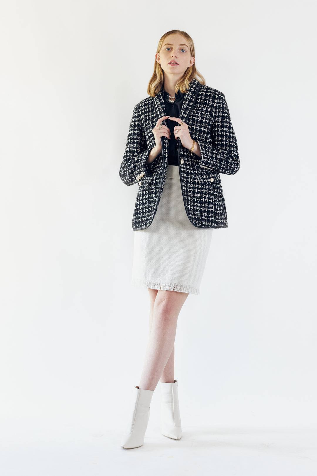 Acadia Designer Mini Tweed Skirt