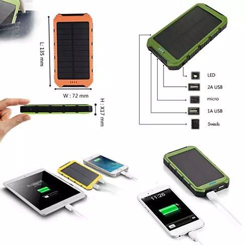 Load image into Gallery viewer, Solar Power Bank Phone or Tablet Charger
