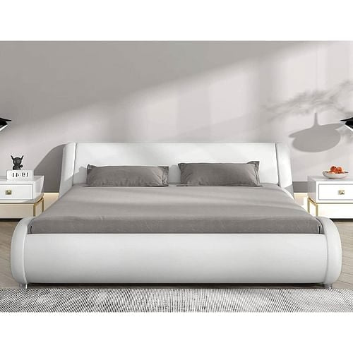 Imported King Size Leather Platform Bed Frame