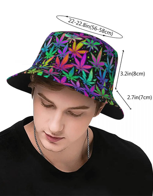 Load image into Gallery viewer, Weed Rainbow Plant Leaves Cannabis Bob Hat Marijuana Neon Field
