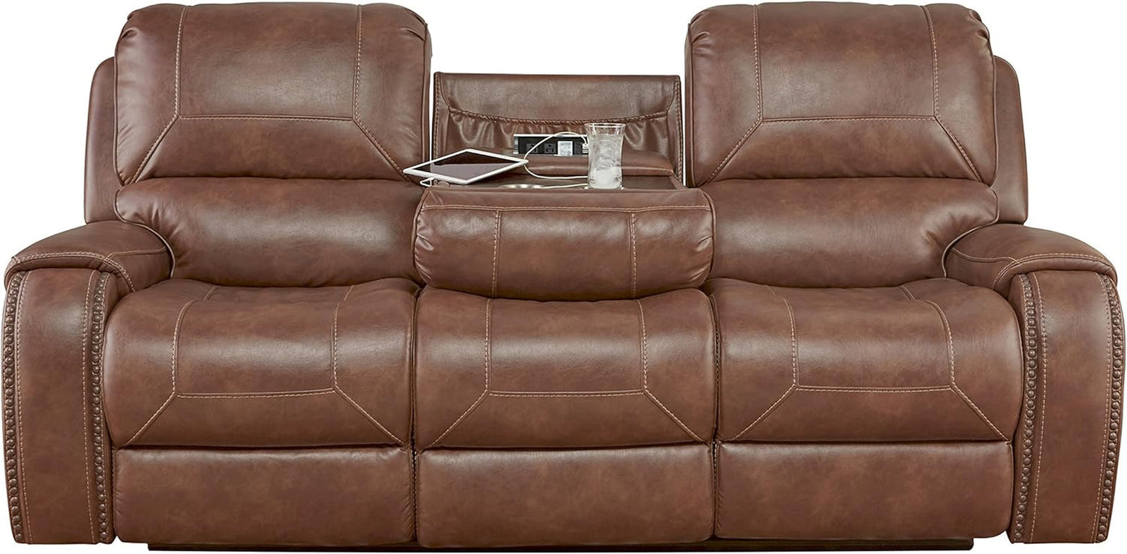 Milan Leather Reclining Sofa with Storage