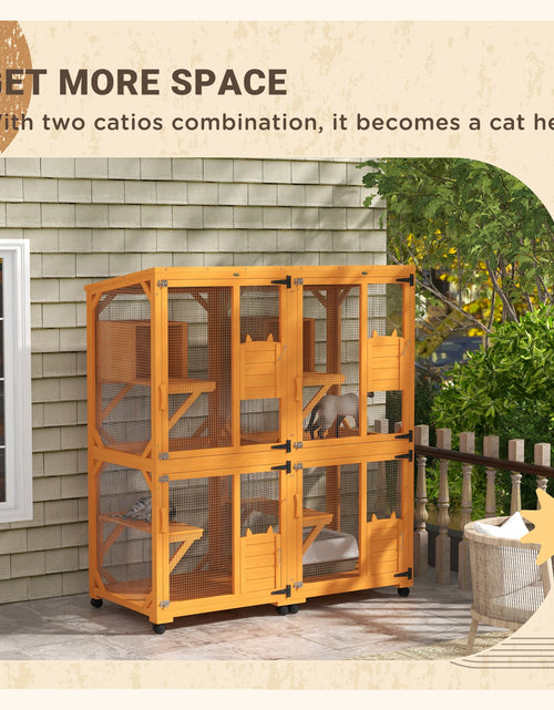 Load image into Gallery viewer, Cat Tree House with Scratching Post and Wheels
