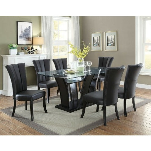 Load image into Gallery viewer, Fine Black Leather Chairs. Set Of 2pc Chairs Dining
