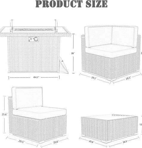 Arcadia Patio Furniture Set 8-Pieces