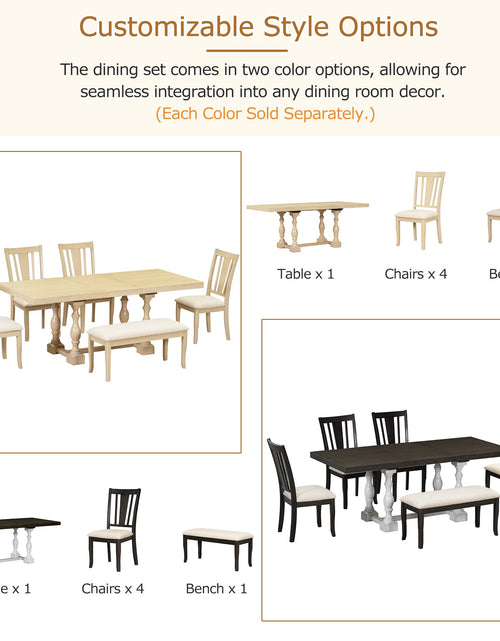 Load image into Gallery viewer, 6-Piece Dining Table Set With Chairs
