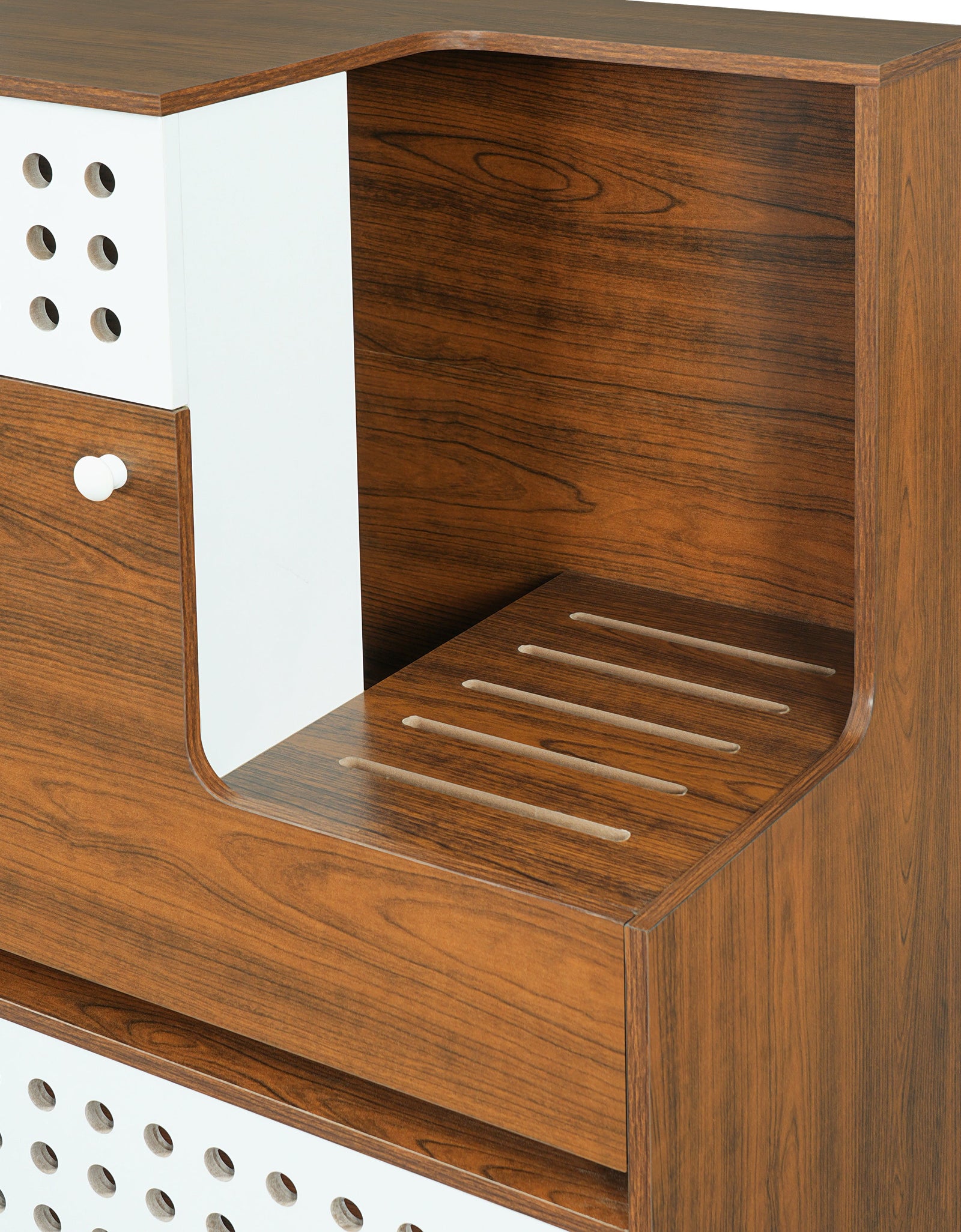 Modern 2-in-1 Cat Litter Box Enclosure Side Table – Hidden Cat House