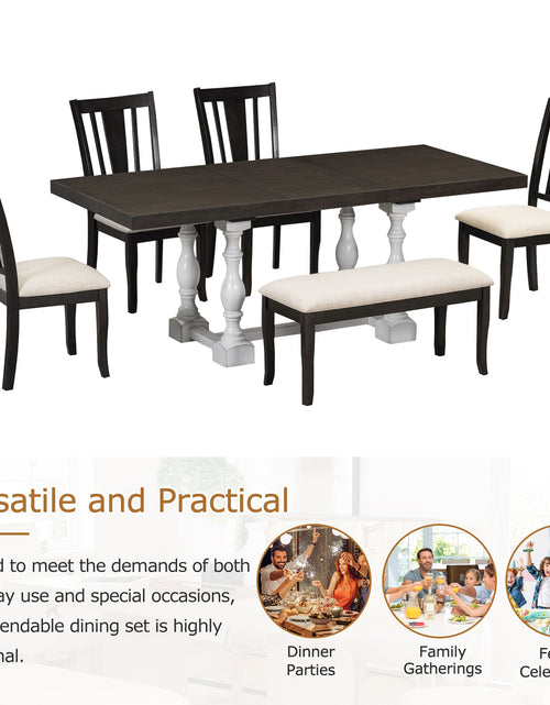 Load image into Gallery viewer, 6-Piece Dining Table Set With Chairs
