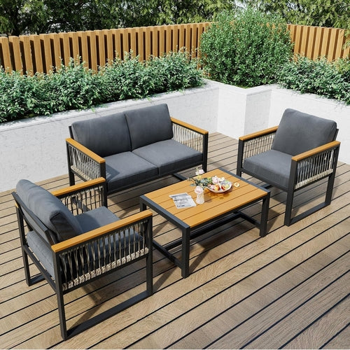 Load image into Gallery viewer, Arcadia 4 Pieces Outdoor Patio Furniture
