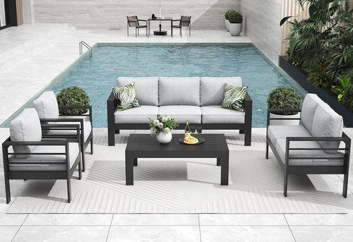 Load image into Gallery viewer, Arcadia 5 Pieces Weatherproof Patio Furniture Set
