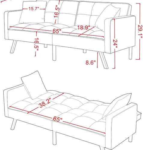 Adjustable Loveseat Sofa Bed