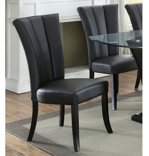 Fine Black Leather Chairs. Set Of 2pc Chairs Dining