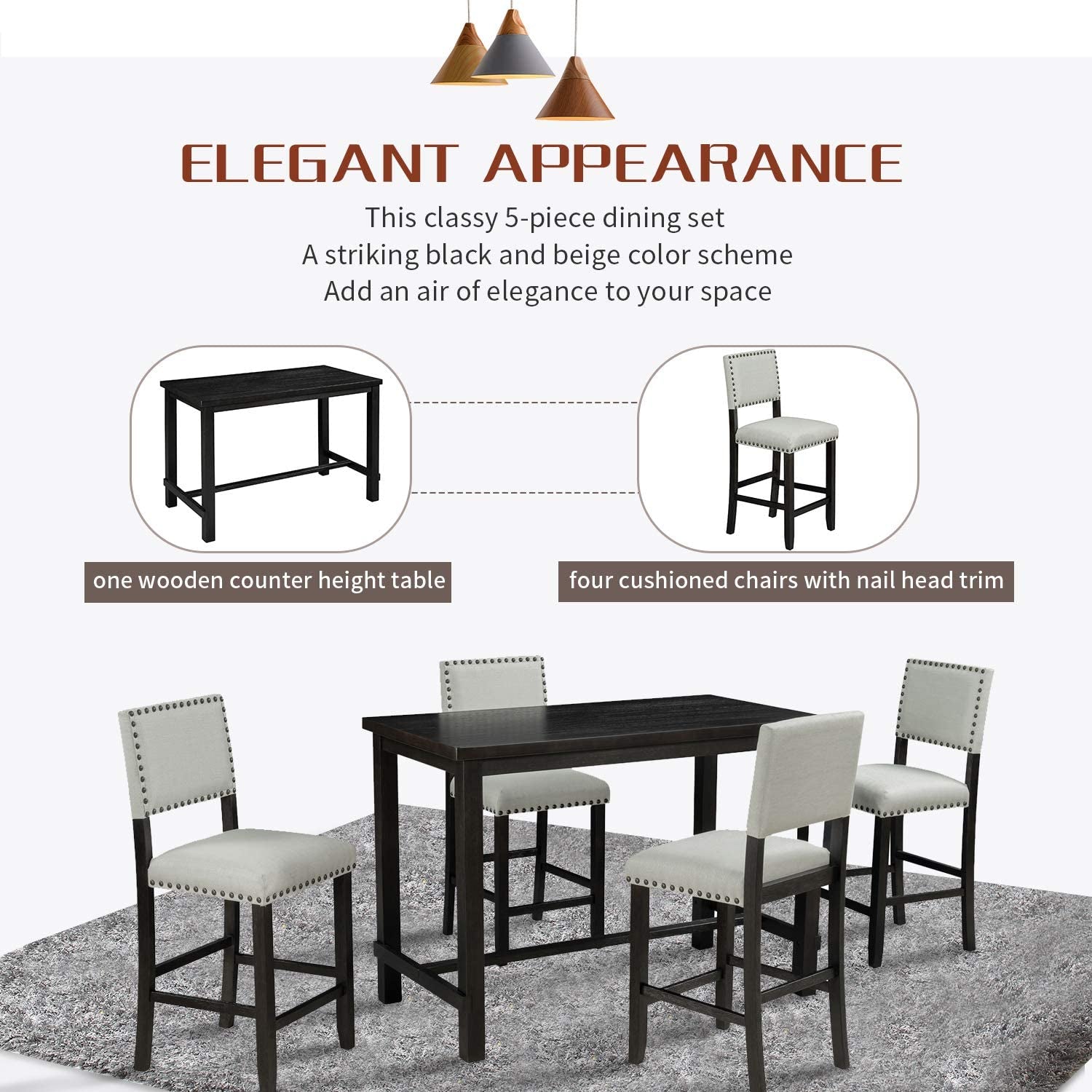 5-Piece Table With Chairs