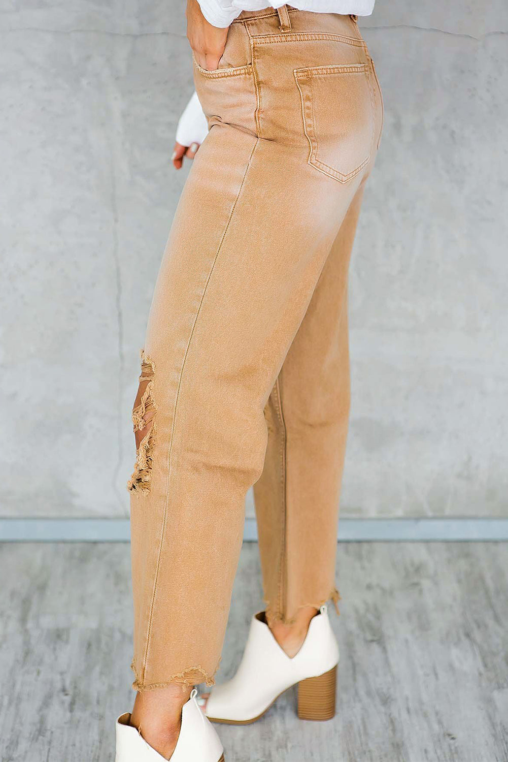 Arcadia Imported Distressed Cropped Flare Jeans