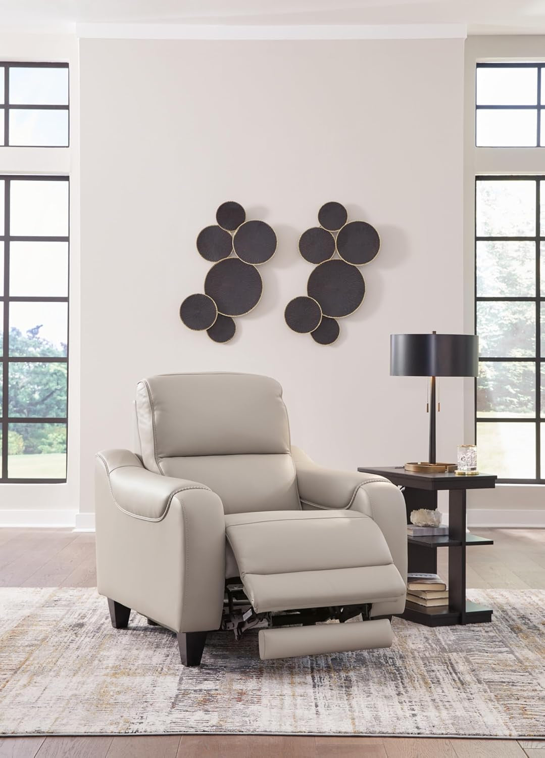 Contemporary Leather Power Recliner