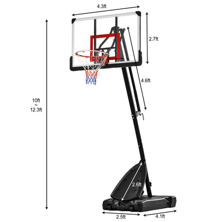 Pro Style Base Basketball Hoop System 7.5ft-10ft Height Adjustable
