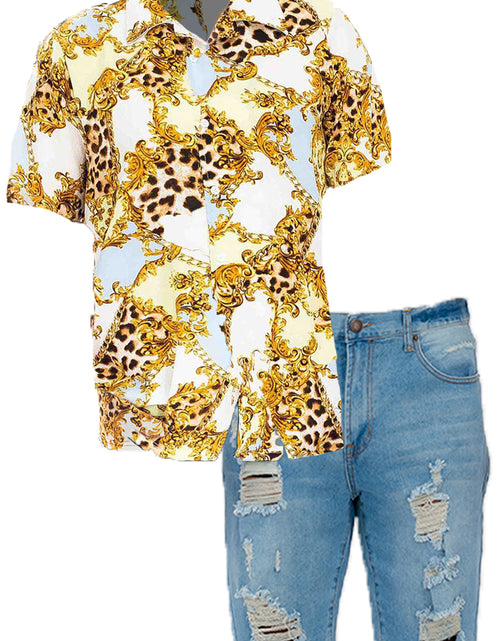 Load image into Gallery viewer, Arcadia Cheetah Cuban Shirt and Denim Combo
