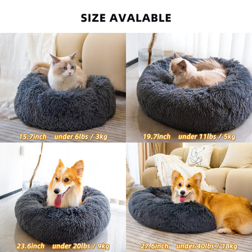 Load image into Gallery viewer, Pet Beds for Cats Dog Bed Washable Anti Anxiety Fluffy Dog Bed
