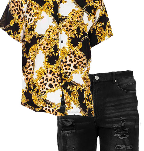 Arcadia Miami Cuban Shirt and Denim Shorts