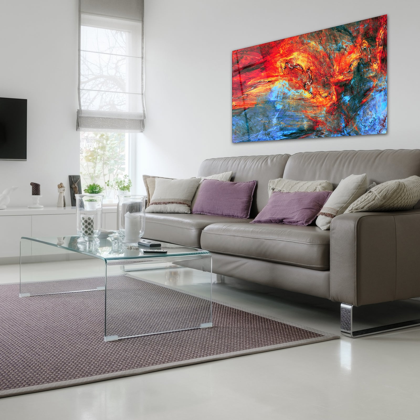 Large Abstract Glass Wall Art