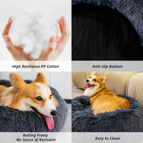 Load image into Gallery viewer, Pet Beds for Cats Dog Bed Washable Anti Anxiety Fluffy Dog Bed

