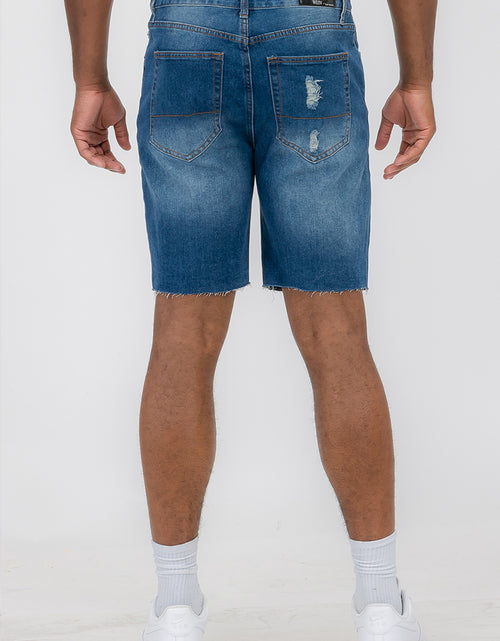 Load image into Gallery viewer, Designer Men&#39;s Distressed Denim Shorts
