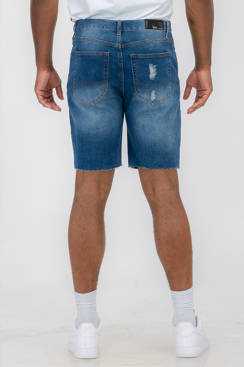 Designer Men's Distressed Denim Shorts