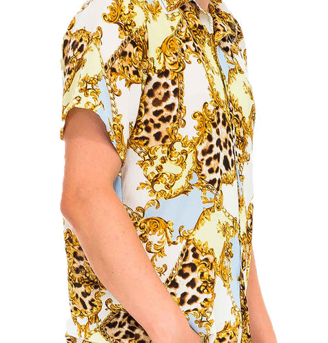 Arcadia Cheetah Cuban Shirt and Denim Combo