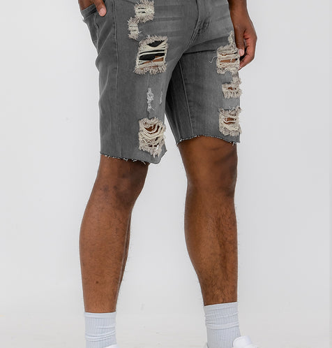 Designer Men's Distressed Denim Shorts