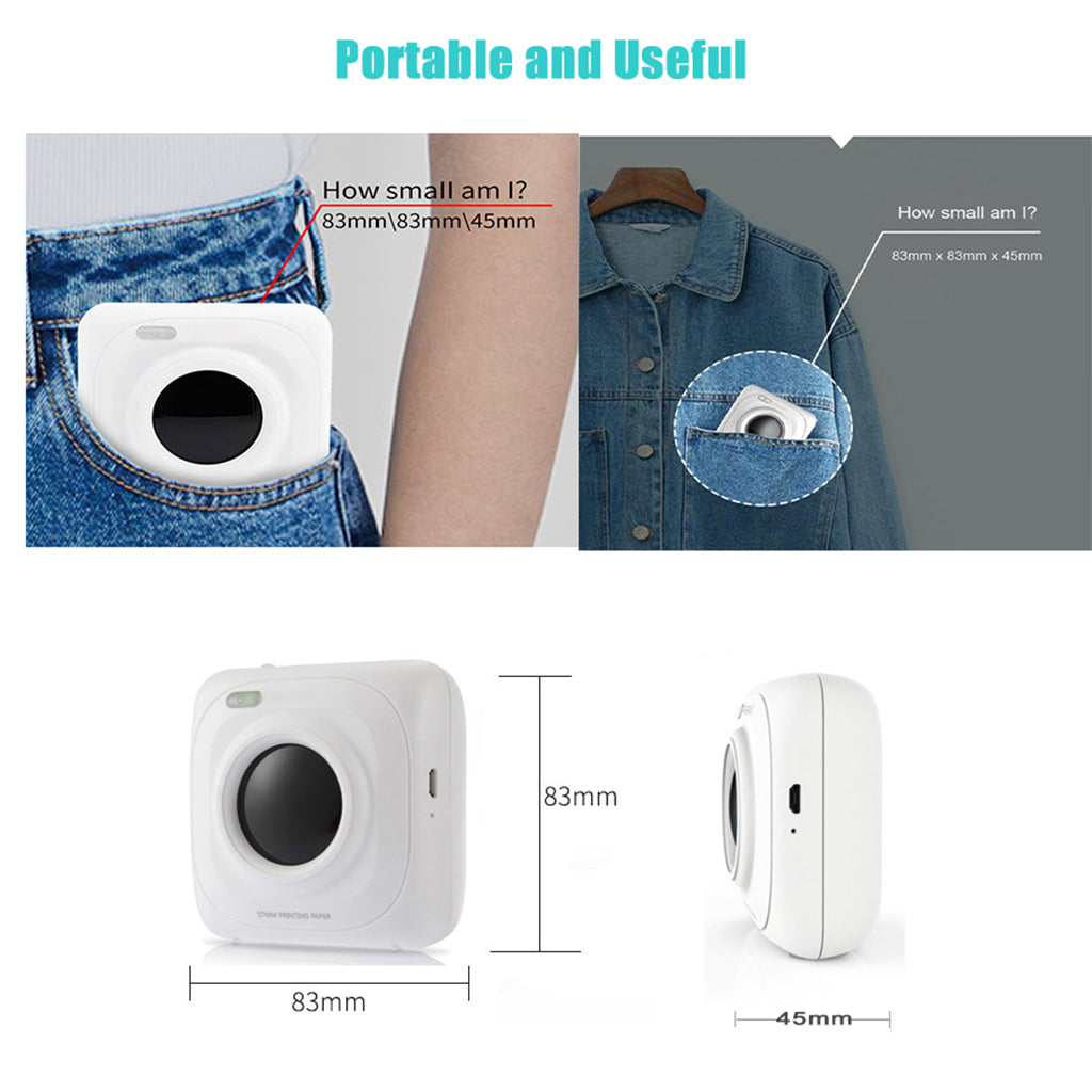 Pocket Portable Bluetooth Printer