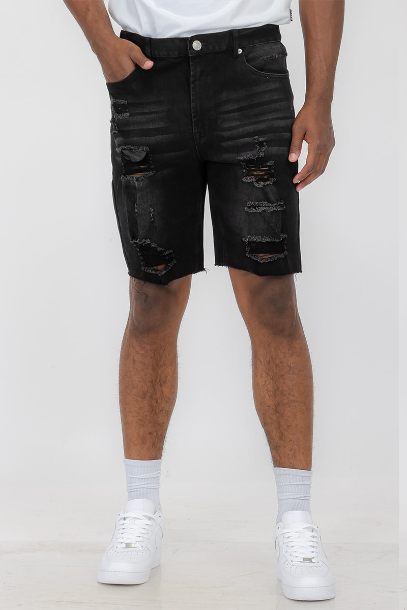 Designer Men's Distressed Denim Shorts