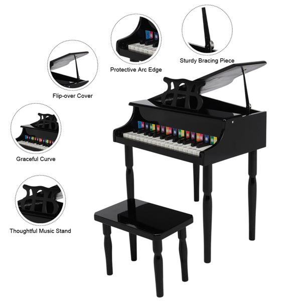 Liberace Style Children's Wooden Piano with Music Stand