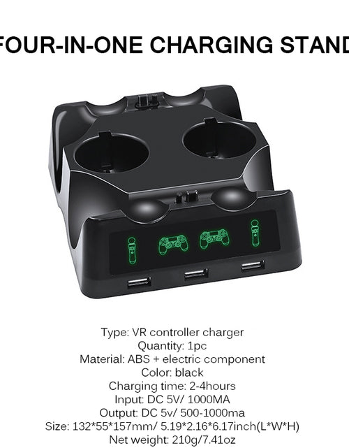 Load image into Gallery viewer, VR Controller Charger USB Four Slots Indicator
