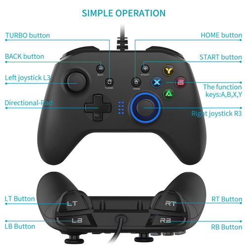 Load image into Gallery viewer, Wired Gaming Controller Joystick Gamepad with Dual-Vibration
