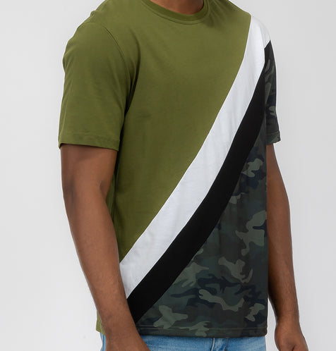 Arcadia Camo Grn Color Block and Denim Short Set