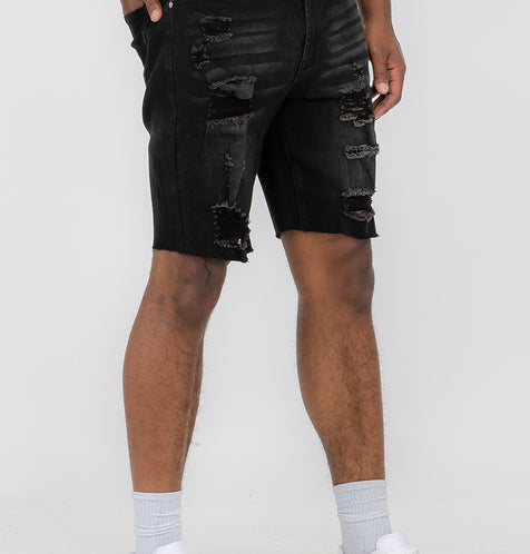 Designer Men's Distressed Denim Shorts