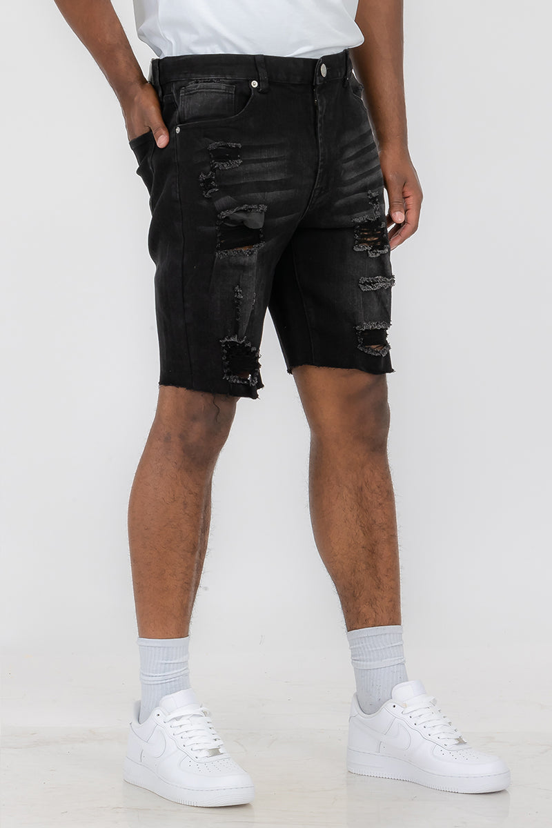 Designer Men's Distressed Denim Shorts