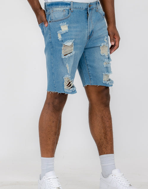 Load image into Gallery viewer, Camo Color Blu Block and Denim Short Set
