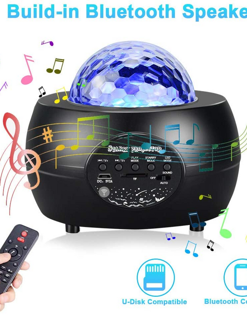 Load image into Gallery viewer, LED Night Light Starry Sky Projector with Bluetooth Wireless Speaker
