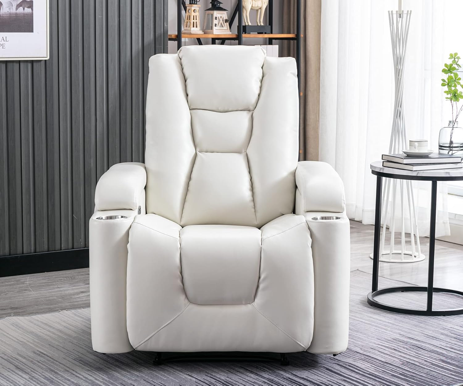 Power Recliner Captain Chair Leather